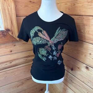 Salgado Femvick Art Graphic Gardening Veggies Baby Tee black Designer Medium 17”